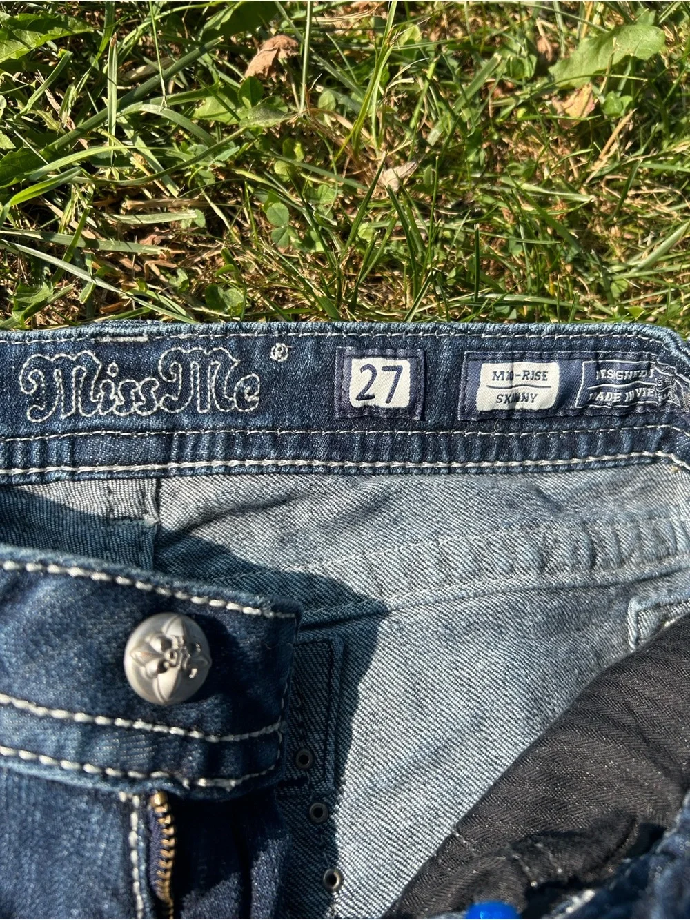 Miss Me Dark Wash Jeans with Embroidered Back Pockets